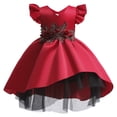 thumbnail image 1 of Elegante vestido de princesa de encaje, vestidos con bordados de flores para niñas, vestidos vintage para niñas, vestidos para fiesta de Navidad, vestido de baile rojo, 1 of 5