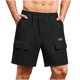 thumbnail image 1 of Ceisia Men's Ribbed Cargo Shorts | Elastic Waist Loose Fit Casual Workwear Shorts (Multiple Solid Colors) Gifts, 1 of 6