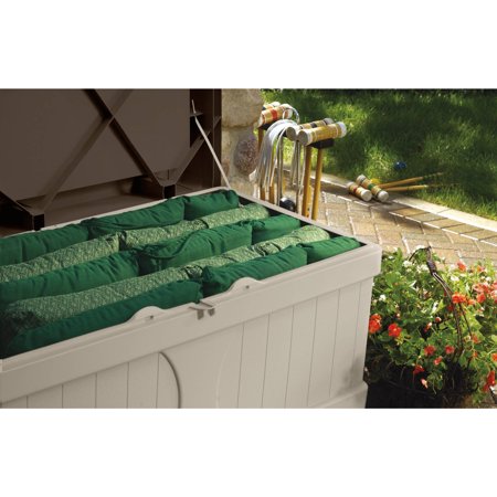 Suncast 99 Gallon Light Taupe and Mocha Resin Storage Seat Deck Box DB9500CT