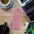thumbnail image 5 of Galaxy S23 Plus Case Mirror Design Clear View Flip Bookstyle Ultra Slim Kickstand Shockproof Protective Cover for Galaxy S23 Plus PU Mirror:Rose Gold QH, 5 of 5