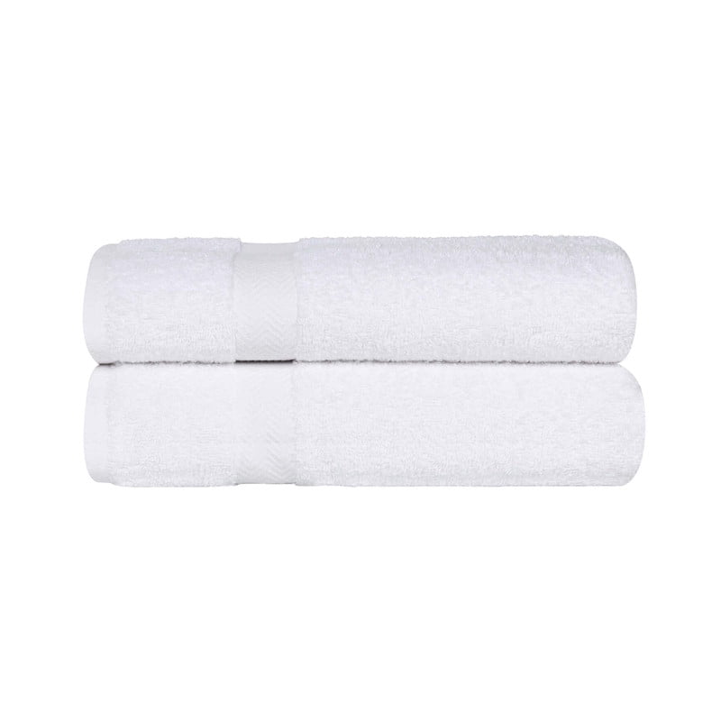 Superior Franklin 2-Piece Cotton Bath Sheet Set, Super Soft Quick Dry Fade Resistant Towels, White