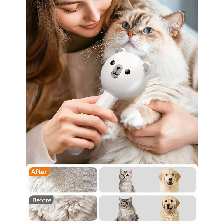 Feelneedy 3 in 1 Cat Steam Brush, Self-Cleaning Grooming Tool photo 5