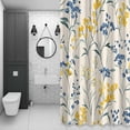thumbnail image 4 of Gypsophila Flowers Shower Curtain for Bathroom Decor, Spring Yellow Blue Floral Modern Style Waterproof Fabric Shower Curtain, 72"x72" Set with 12 Hooks, 4 of 9