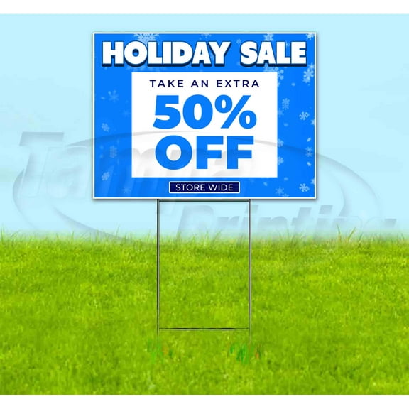 Holiday Sale 50% Off (18"x24") Corrugated Plastic Yard Sign, Bandit, Lawn, Decorations, New, Advertising, USA