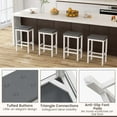 thumbnail image 5 of Costway Tufted Square Seat Padded Footrest Bar Stools, Grey & White (Set of 2), 5 of 8