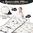 thumbnail image 3 of Unicorn and Cat White Pattern Teens Toddler Nap Mat with Pillow, Sleeping Mat Bag for Preschool Daycare 59"x22", 3 of 6