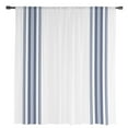 thumbnail image 2 of Abstract Geometric Blue Stripe, Semi Sheer Curtains Drapes for Living Room, Bedroom, French Doors Window 72 Inches Long, White Backdrop Rod Pocket Chiffon Curtain Drapery Voile Draperies Panel, 2 of 6