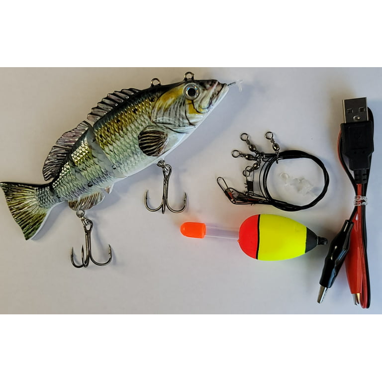 Joliano Robotic Swimming Lure Auto Electric Lure USB Rechargeable Swimbait Multi Jointed Segment Fishing Lure LED Light