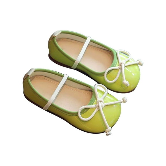 Otqutp Princess Shoes for Toddler Girls Shoes Children Shoes Non Slip Soft Sole Pu Leather Shoes Bowknot Single Shoes