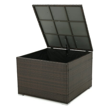 - Asti Outdoor Multibrown Wicker Storage Deck Box