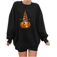 thumbnail image 1 of Chandails en Molleton Citrouille Halloween pour Femmes Chandail Imprimé Manches Longues Col Rond, 1 of 6