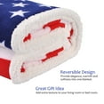 US Flag Patriotic Sherpa Throw Blanket, Super Cozy Fleece Plush Bed Throw TV Blankets Reversible