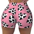 thumbnail image 2 of Picia heart with cow Printed Workout Shorts for Women Seamless Scrunch Butt Lifting High Waisted Yoga Gym Booty Running Moisture-wicking Short Pants-XX-Large, 2 of 8