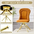 thumbnail image 5 of TesNus Set of 2 Orange Velvet Bubble Tufted Swivel Dining Chairs with Gold Metal Legs for Dining Room, 5 of 9