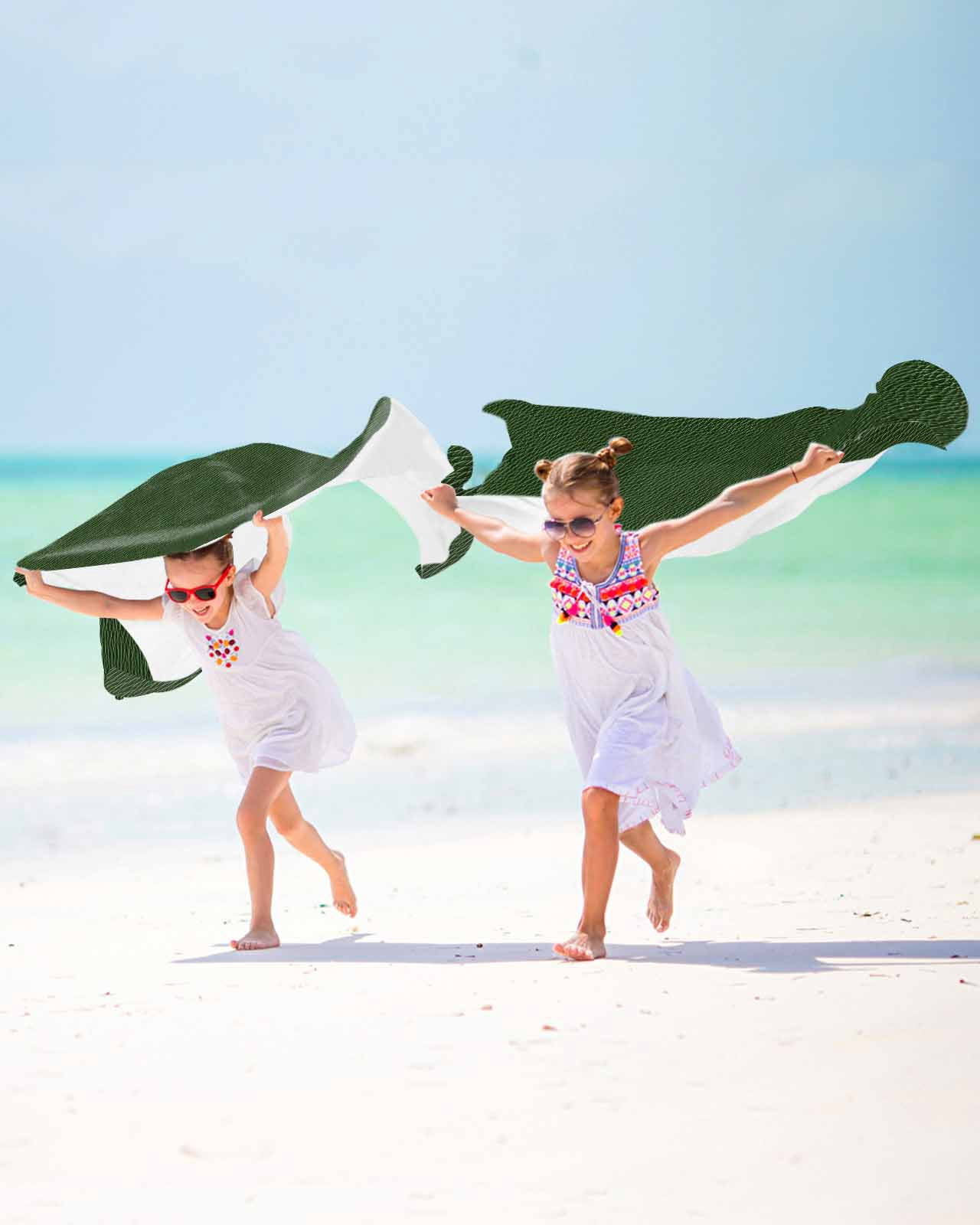 Solid Dark Green Beach Towels Oversized Super Absorbent, Retro Minimalism Abstract Denim Texture Lightweight Bath Towel Quick Dry Sets For Bathroom/Pool/Rv Camping/Beach Play/Gym Room/Picnic 23"x47"