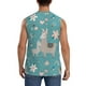 thumbnail image 4 of Fotbe Teal Mama Llama Men's Camiseta sin Mangas Estampada para Hombres, Playera Casual para Gimnasio, Entrenamiento, Playa-X-Large, 4 of 7