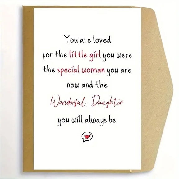 Inspirational Daughter Card – "You Are Loved" Message for Special Women – Blank Inside for Personal Touch – Perfect Gift for Birthdays, Mother’s Day, or Just Because