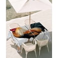 thumbnail image 3 of 60x102 Inch Outdoor Tablecloth with Umbrella Hole Zipper Rectangle Vintage Rooster Rectangular Tablecloths Outside Waterproof Red Watercolor Animals Retro Patio Table Cloth Cover for Picnic Party, 3 of 8