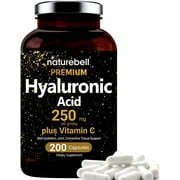 2 in 1 Formula Hyaluronic Acid Supplements 250mg, 200 Capsules, Plus 25mg Vitamin C