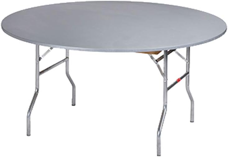 60" Round Fitted Plastic Table Covers, Bundle Of 5 (Metallic Silver