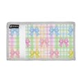 thumbnail image 2 of JIALIOU Nylon Trifold Card Wallet with ID Window Zipper Pocket for Men Women Teen Cute Bows and Plaid, 2 of 7