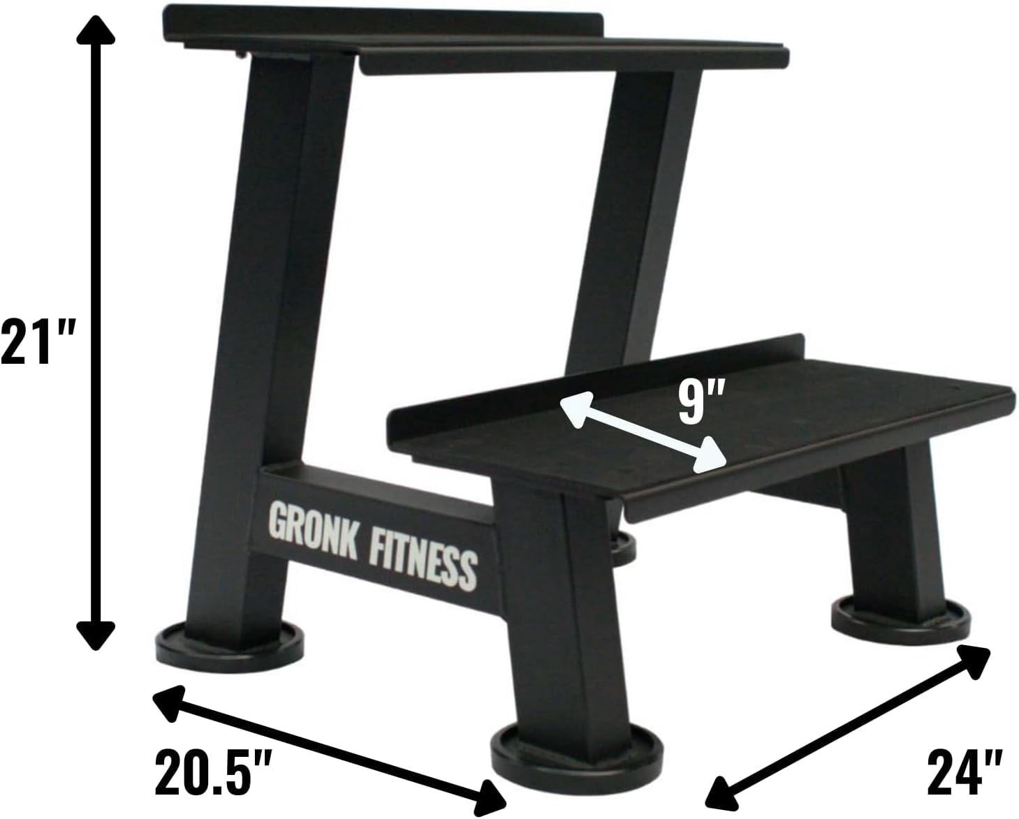 Gronk Fitness Kettlebell Storage Rack | 2-Tier Shelf with Scratch-Resistant Padded Shelves | Heavy-Duty Weight Rack for Home Gym & Strength Training | Organize Kettlebells & Gym Equipment