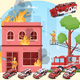 thumbnail image 2 of Juguete Niños Camion De Bomberos Con Pista Catapultante 6pz rojo blanco, 2 of 5
