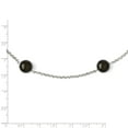 thumbnail image 3 of Sterling Silver Majestik 10-11mm Black Shell Bead 7 Station Necklace, 3 of 3