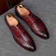 thumbnail image 2 of Zapatos formales de cuero para hombre, zapatos de vestir de negocios, Oxfords rojos geométricos para hombre, zapatos planos informales para fiesta y boda, 2 of 4