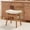 Linen Fabric With Wooden Color Leg, variant on Vanity Bench Stool Linen Fabric With Walnut Color Leg, 17.3" H Saddle Upholstered Makeup Seat
