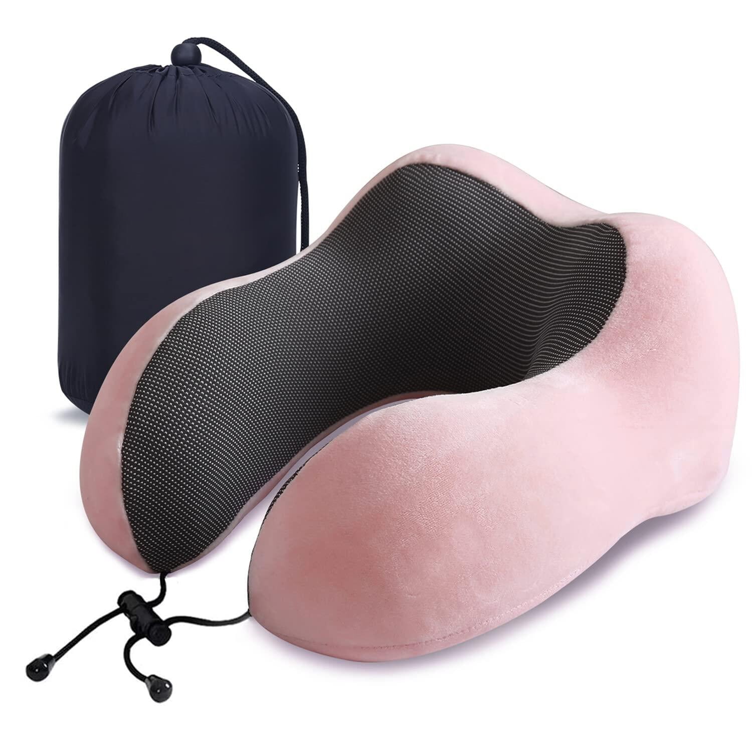 Travel Pillow Portable Memory Foam Airplane Neck Pillow Car Head Support Pillow,Pink