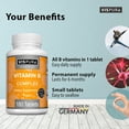 thumbnail image 2 of Complejo de vitamina B VISPURA 180 comprimidos veganos con B1, B2, B3, B5, B6, B7, B9, B12, 2 of 7