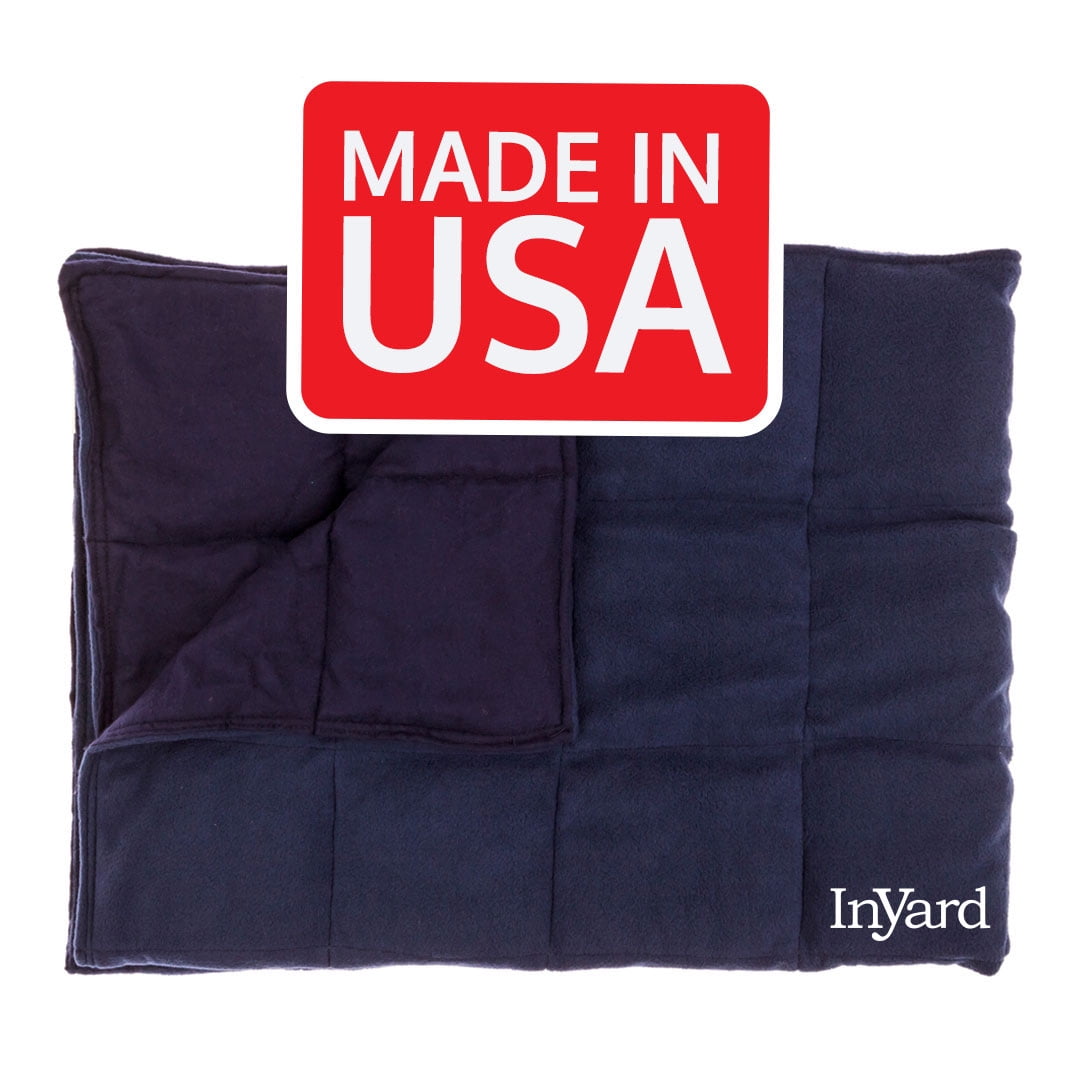 InYard Navy 41" x 72" 15 lbs Kids Adults Special Needs Autism Weighted Blanket 