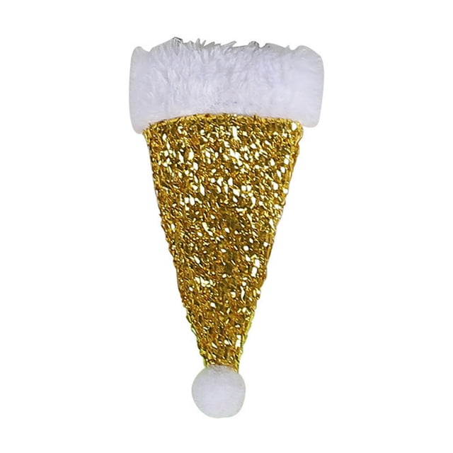 pstuiky Juego de cuchillo y tenedor navideño de lentejuelas de 6 piezas. Mini sombrero navideño de cuchillo y tenedor. Adornos navideños de escritorio.