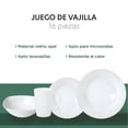 thumbnail image 3 of Vajilla Opal ColorHome 16 Pzas Redonda 4 Personas Moderna Elegante Blanco, 3 of 7