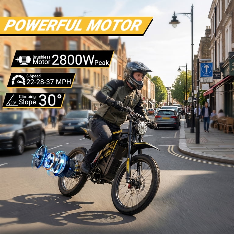 Zonveer ZX3 Electric Dirt Bike for Adults Teens,2800W Peak Power
