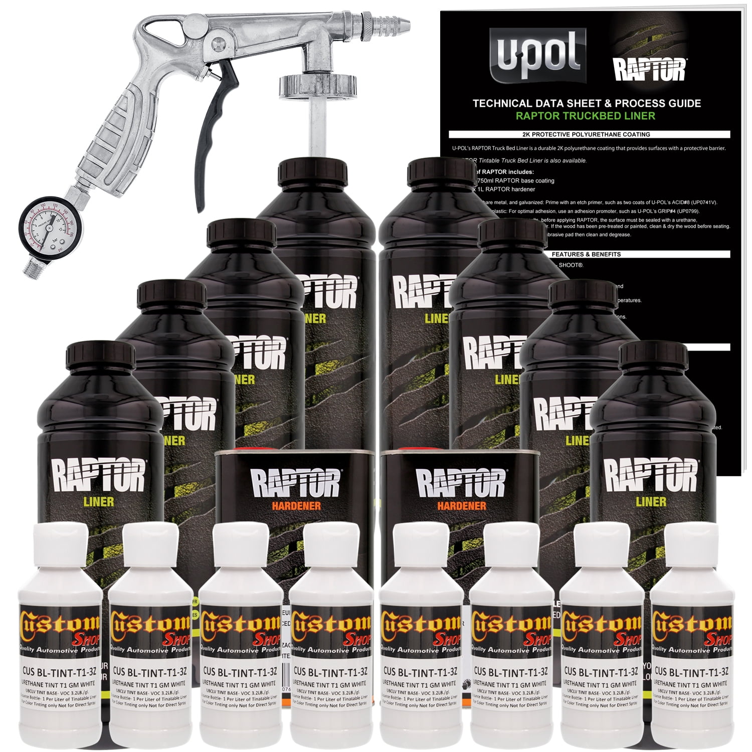 UPOL Raptor Bright White Urethane Truck Bed Liner, Tintable