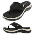 thumbnail image 3 of Sandalias Sandalias Mujeres Rhinestone Beach Zapatos Anti-Slip Summer Arch (39) Negro, 3 of 9