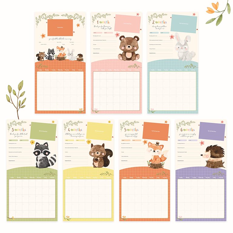 Baby's First Year Calendar by Bright Day - 1st Year Tracker - Journal Album  To Capture Precious Moments - Milestone Keepsake For Baby Girl or Boy -  Walmart.com