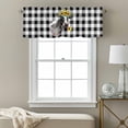 thumbnail image 3 of Farm Cow Valance Curtain for Windows Sunflower Black Plaid Watercolor Country Style Rod Pocket Curtain Valances Short Window Treatments Panels for Kitchen Bathroom Laundry Room Basement 42 x 18 Inch, 3 of 9