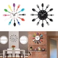 thumbnail image 4 of Reloj de pared de cocina 3D Cubiertos modernos Cuchara de cocina Tenedor Reloj de pared Calcomanía de pared Habitación Decoración del hogar Jumpingount JJ17952-01B, 4 of 6