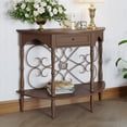 thumbnail image 3 of HLR 40" Mid Century Console Table with Drawer, Assembled Entryway Table with Storage for Hallway, Brown, 3 of 9