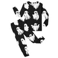 thumbnail image 3 of Ruiwill Infant Girls Sleepwear Size 1-2 Years Halloween Ghost Print Long Sleeve Crew Neck Tops With Pants 2 Pieces Pajamas Set Fall Winter Soft Girls Homewear, 3 of 3