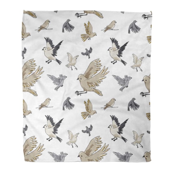SIDONKU Throw Blanket 58x80 Inches Brown The Different Kinds of Birds Red Beautiful Warm Flannel Soft Blanket for Couch Sofa Bed