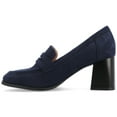 thumbnail image 3 of Journee Womens Malleah Loafer Style Stacked Heel Pumps, Widths Available, 3 of 10
