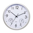 thumbnail image 3 of Reloj de pared redondo, termómetro, higrómetro, reloj moderno silencioso con pantalla de fácil lectura e instalación rápida, cuerpo de PP resistente, adecuado para Li Blanco, 3 of 6