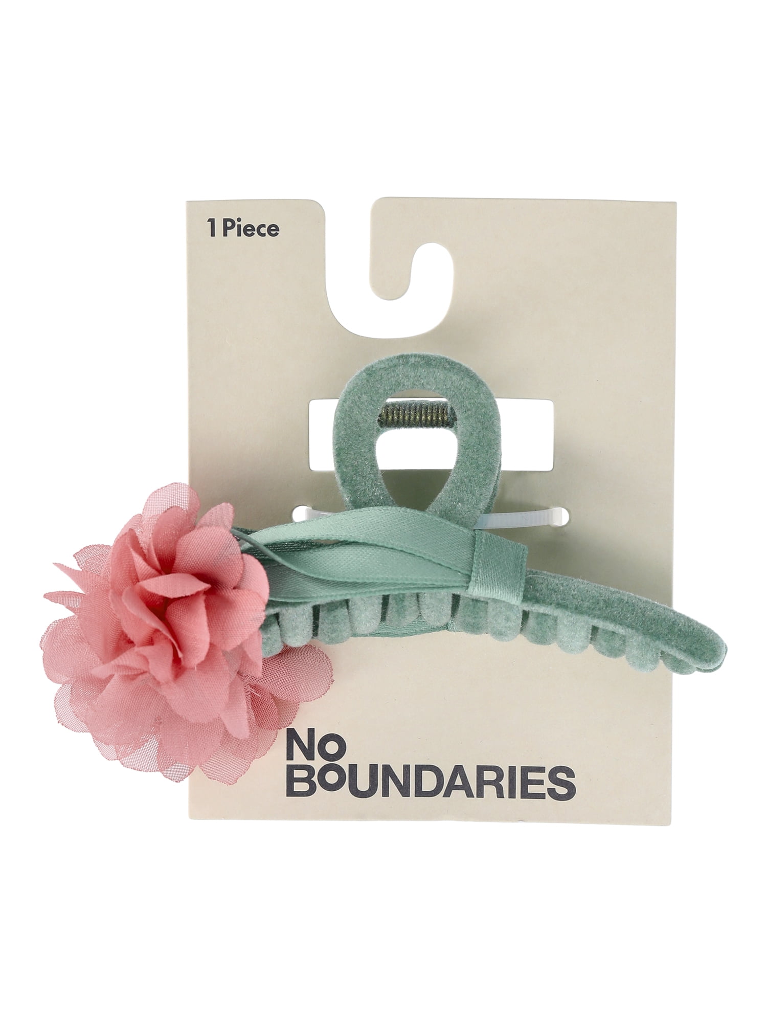 No Boundaries Fabric Flower Claw Clip, Blush/Green