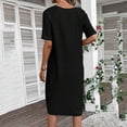 thumbnail image 7 of Summer Dress Women's Dress Lightweight V Neck Beach Dress Half Sleeve Midi Dress Loose Knee Length Buttons Dress With Pockets Teenager Casual Dresses Dresses Casual Travel Dresses for Women Womens, 7 of 7