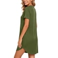 thumbnail image 3 of Fantaslook Nightgowns for Women Short Sleeve Button Down Shirts Summer Sleepwear Sexy House Dress, 3 of 9