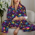 thumbnail image 6 of Sikiie mushroom rainbow color Skull Women's Long-Sleeve Shirt and Full-Length Bottom Pajama Set (s-xxl)-X-Large, 6 of 7